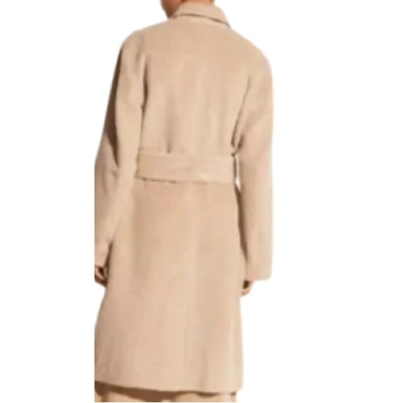 NWT Vince Belted Peak Lapel Alpaca/Wool Coat in Fauna - Sz S - Picture 3 of 12